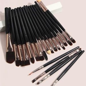 25 PC Black Makeup Brushes